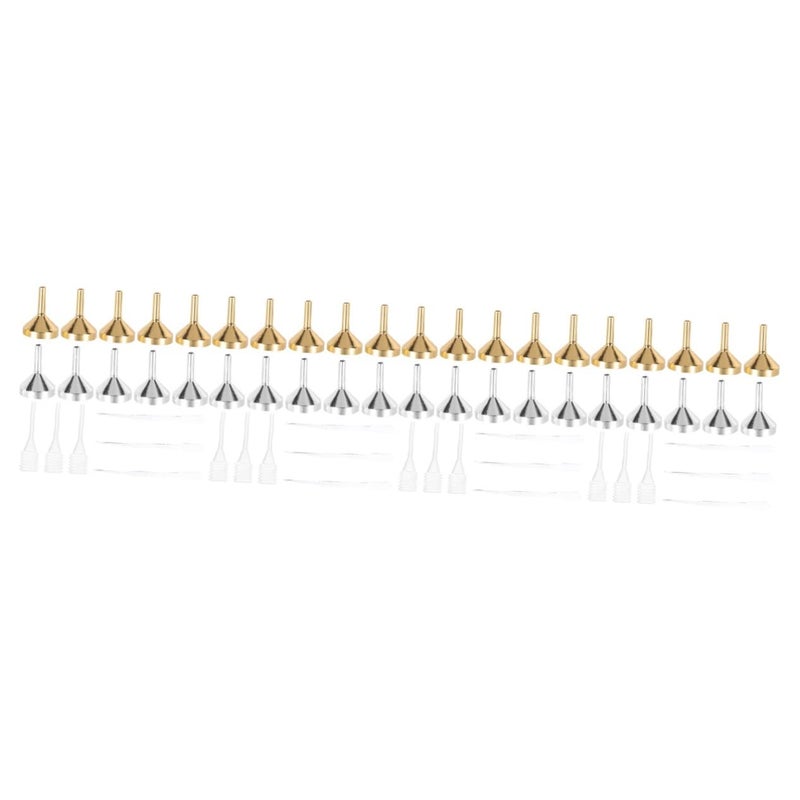 Mini Metal Funnels And Droppers Set Gold Silver For Perfume Liquids Dry Ingredients - Image 1